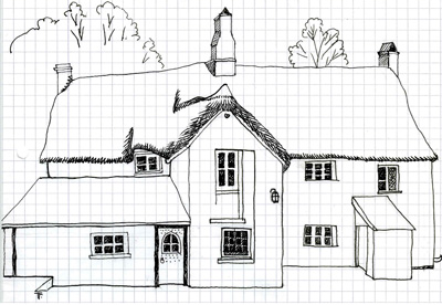 Totleigh Barton Sketch by Teresa Flavin