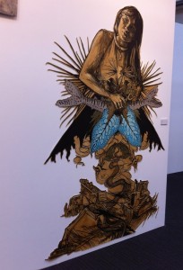 Art by Swoon at the London Art Fair 2015.